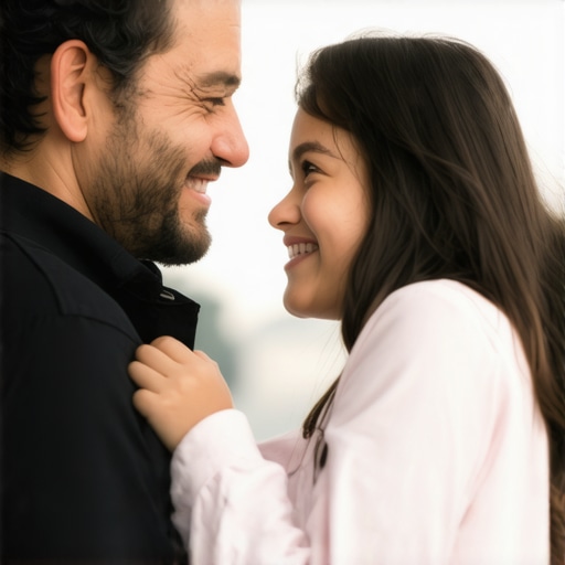 Father and daughter sharing emotional moment