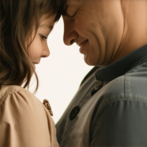 A father and daughter embracing, symbolizing emotional connection and trust.