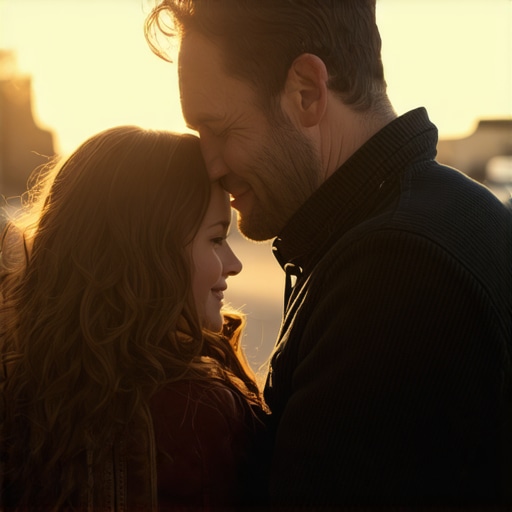Father and daughter sharing a heartfelt moment, illustrating vulnerability and authentic connection.