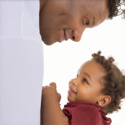 A father deeply engaged in emotional dialogue with his child