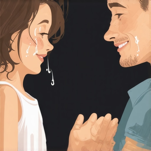 Father and daughter embracing, showing genuine emotional vulnerability and connection.