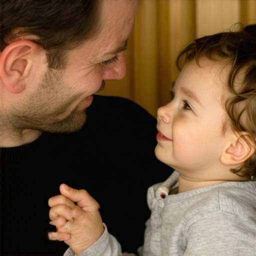 A father and daughter sharing a vulnerable, emotional moment together.