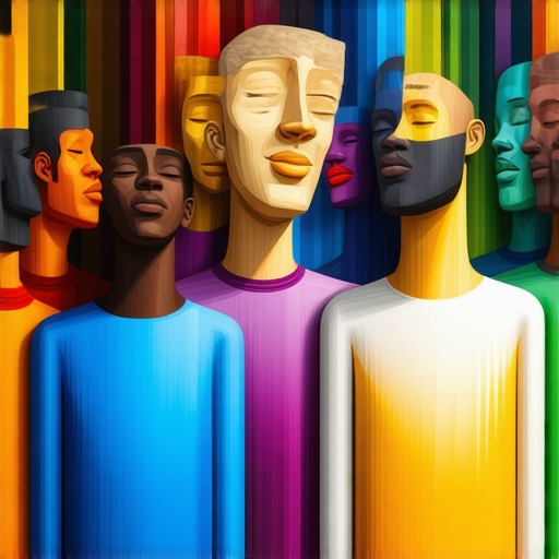 Mural of diverse men openly sharing feelings through art